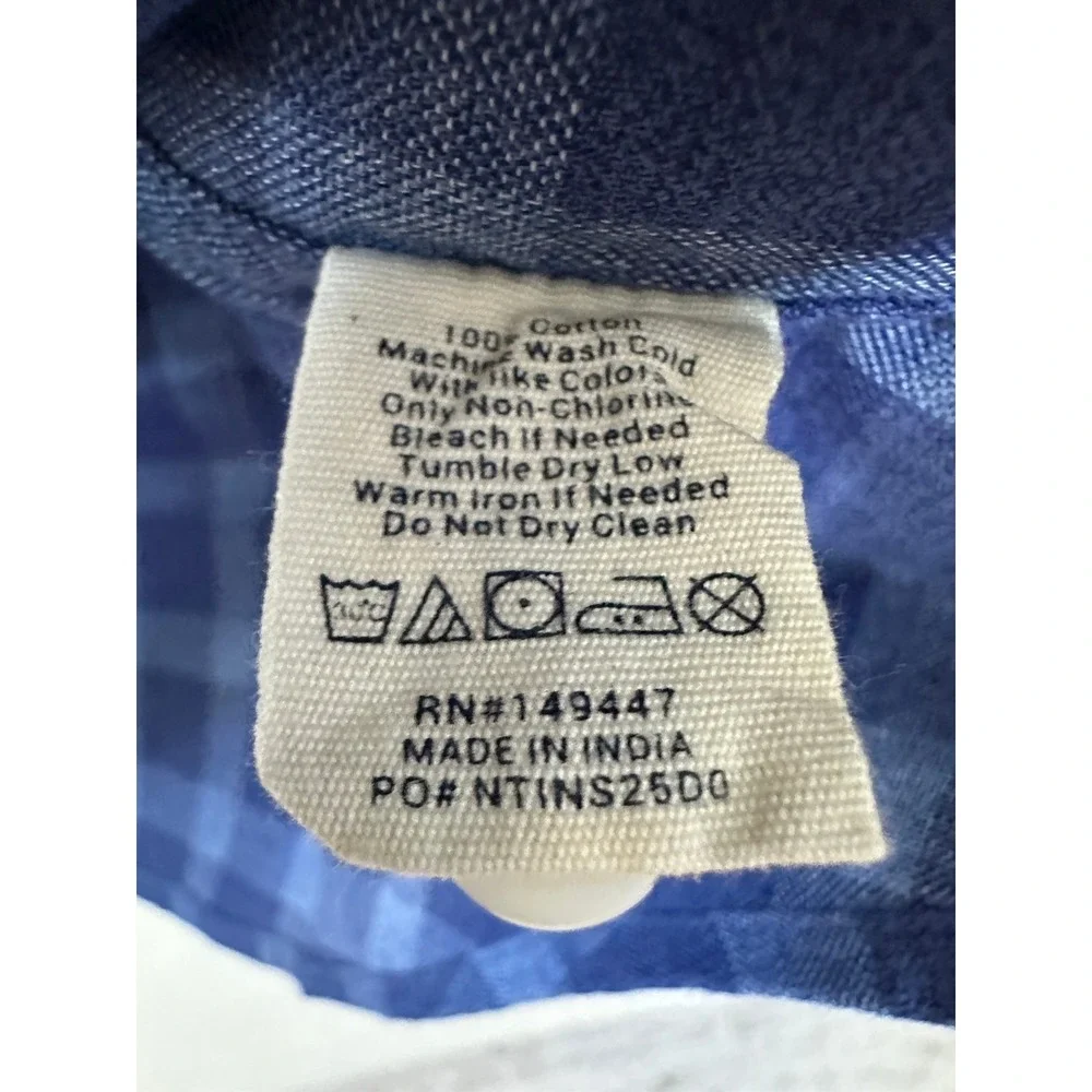 NWT The Normal Brand Jasper Button Down Long Sleeve Shirt Medium Soft Blue Plaid - Picture 8 of 10